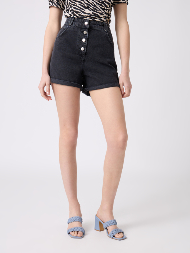 Short en jean taille haute