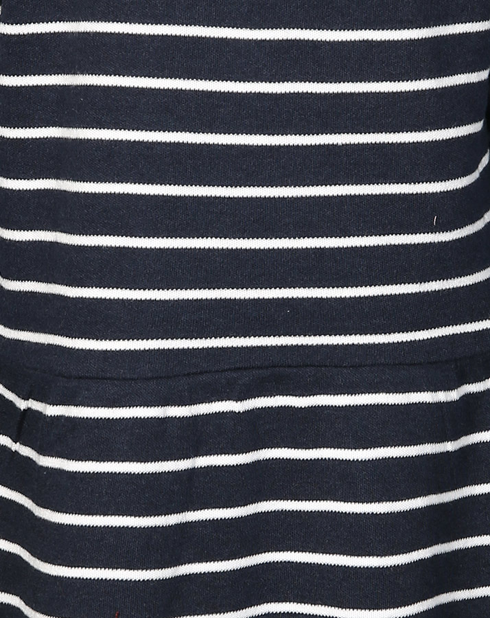 Jersey-Langarmkleid HERZ & SCHLEIFE geringelt in marine
