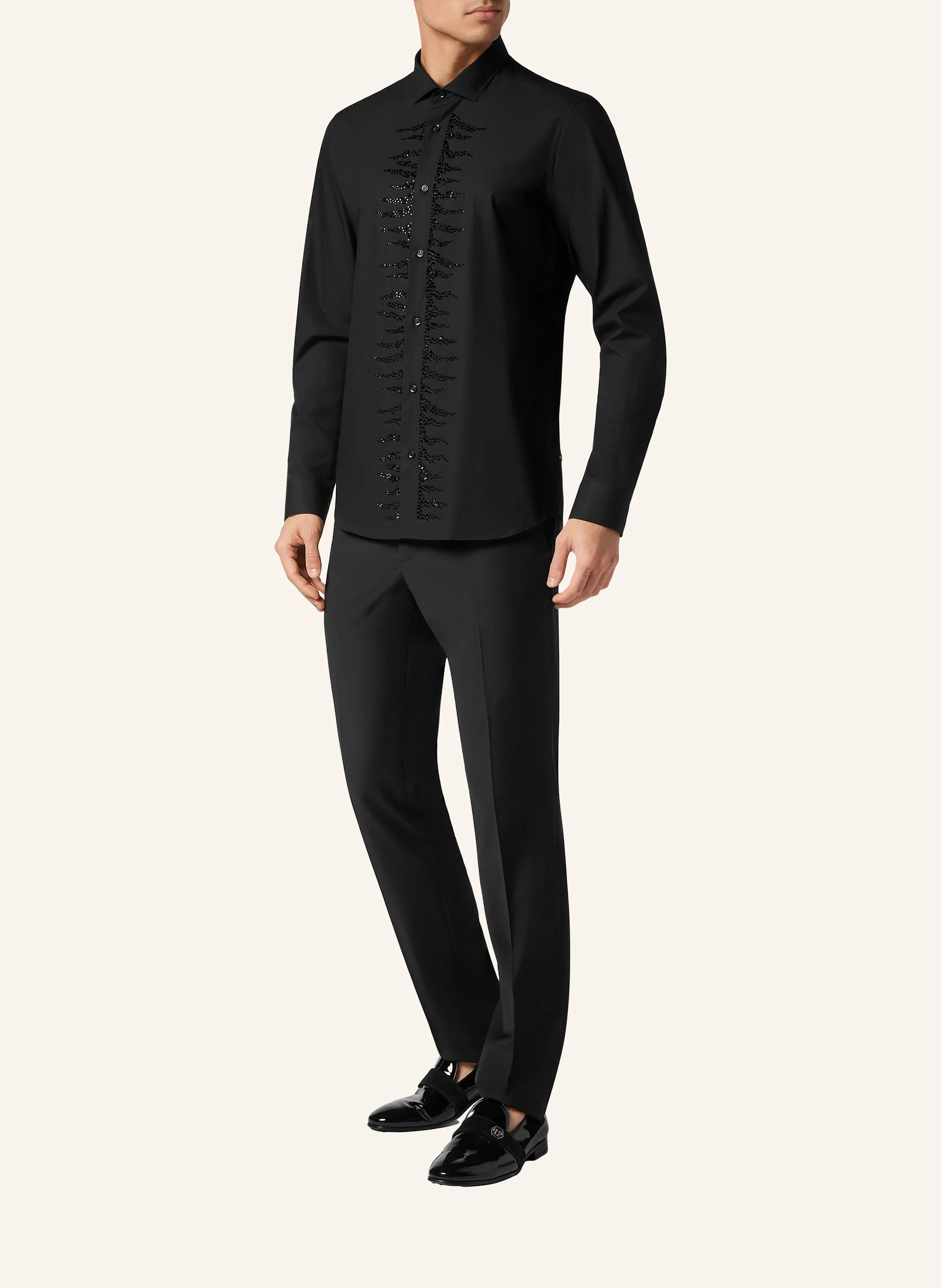 PHILIPP PLEIN Hemd mit Steinenbesatz Slim Fit