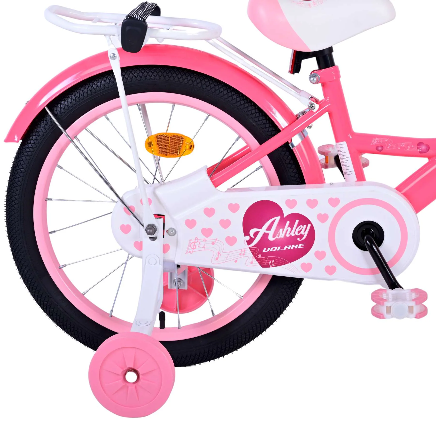 Kinderfahrrad Ashley Fahrrad für Mädchen 18 Zoll Kinderrad in Rosa/Rot