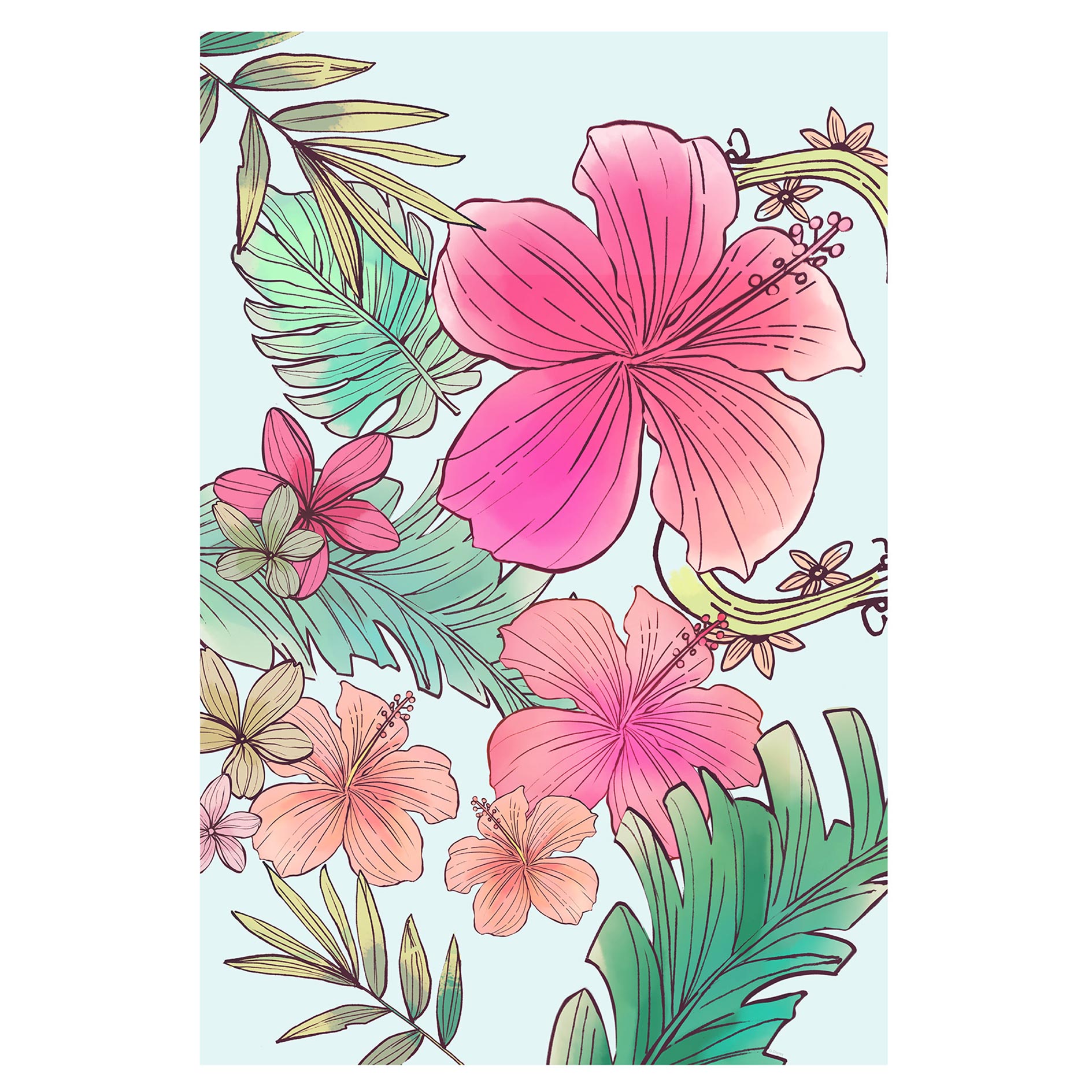 Wandbild ARIEL FLOWERS - bunt - 50x70 cm