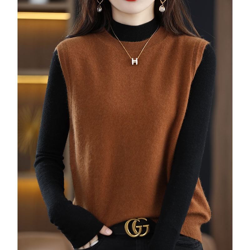 Gistinty - Effen vest met ronde hals