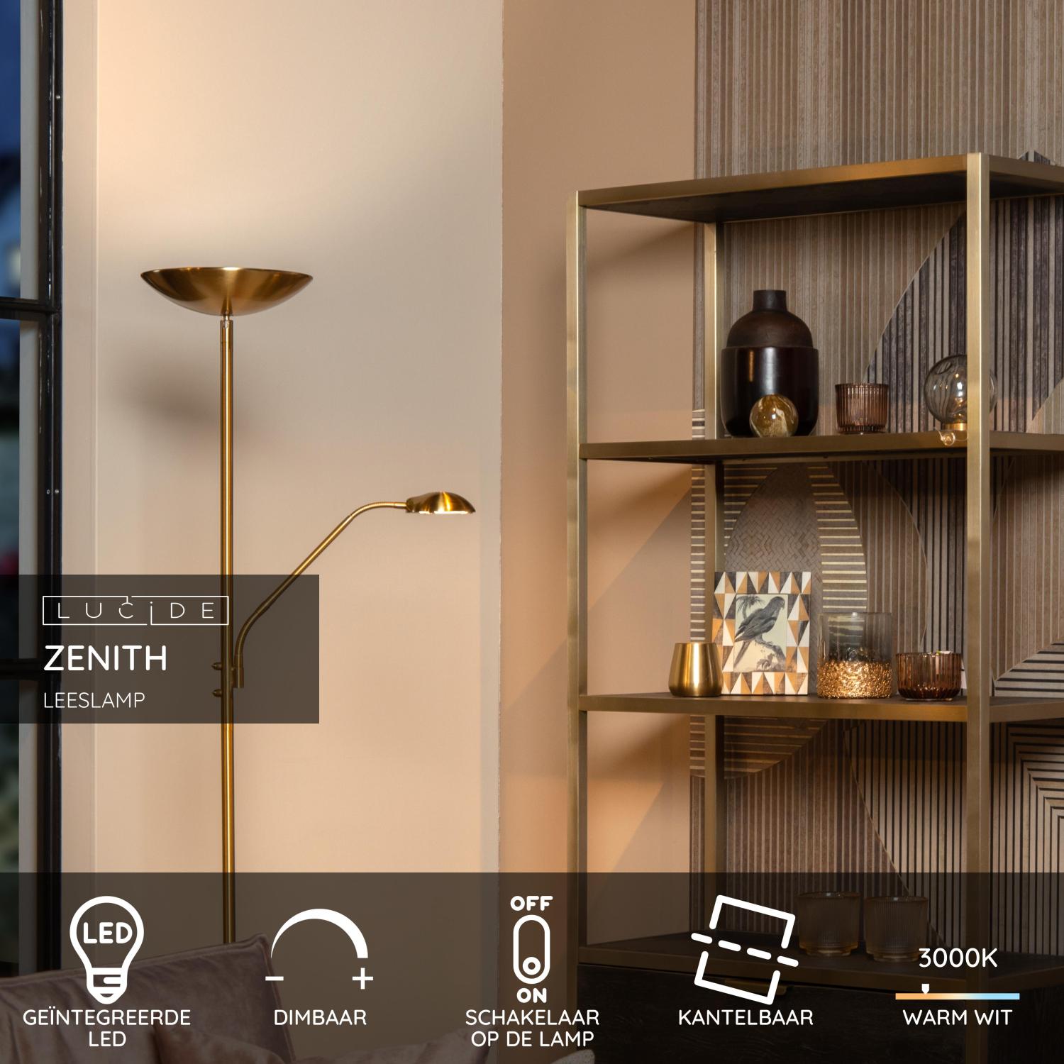 Lucide ZENITH Leeslamp - Mat Goud | Messing