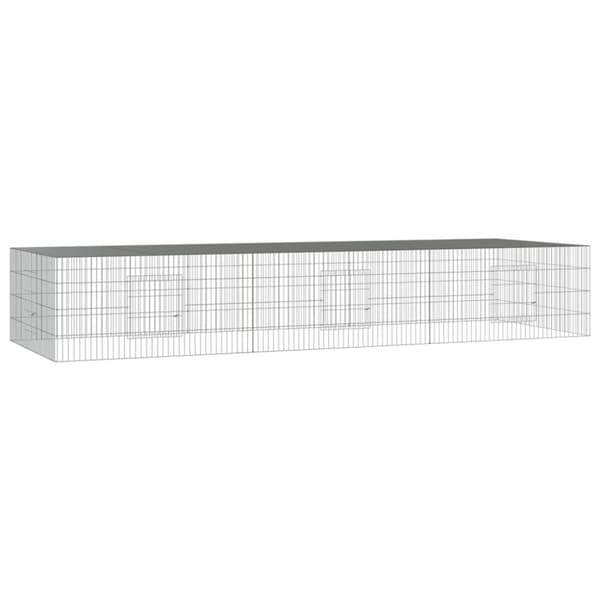 vidaXL Kaninbur med 3 paneler 325x109x54 cm galvanisert jern