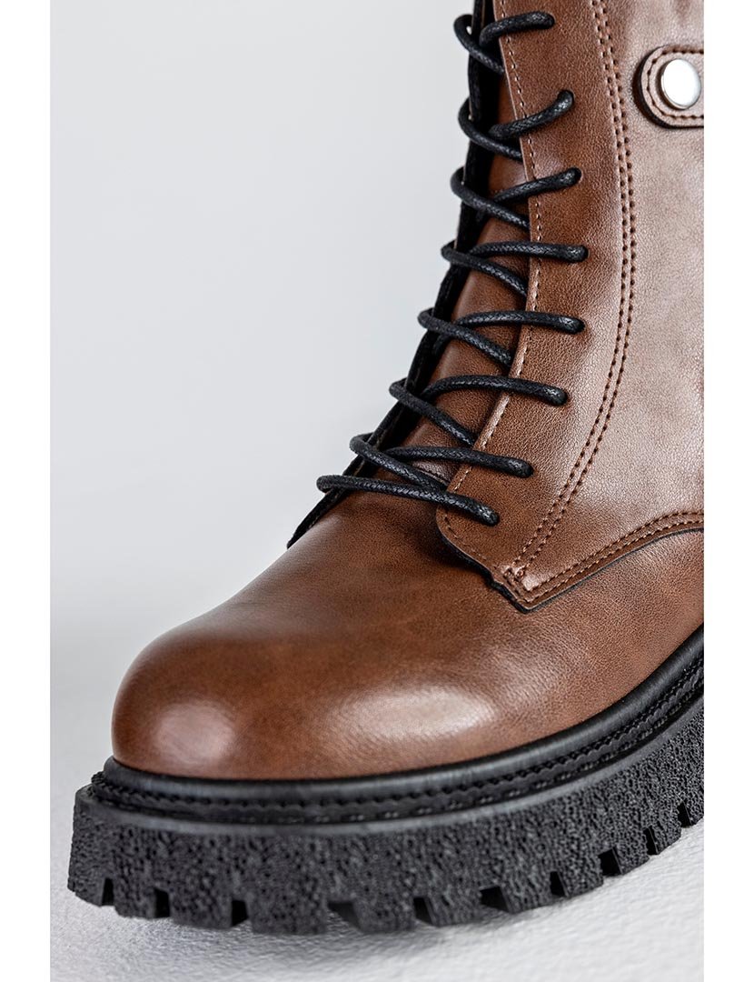 Brown Boots with Laces and Buckle