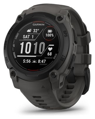 Montre GPS Garmin Instinct E - 40 mm Noir avec Bracelet en Silicone Gris Charcoal
