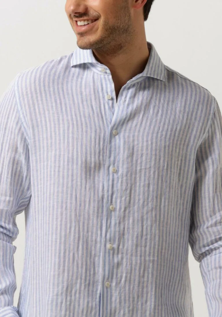 PROFUOMO blauwe profuomo casual overhemd shirt x-cutaway