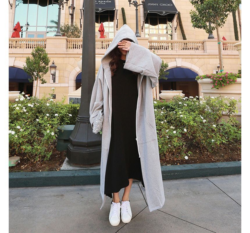 Felixia - Effen maxi-hoodie met rits