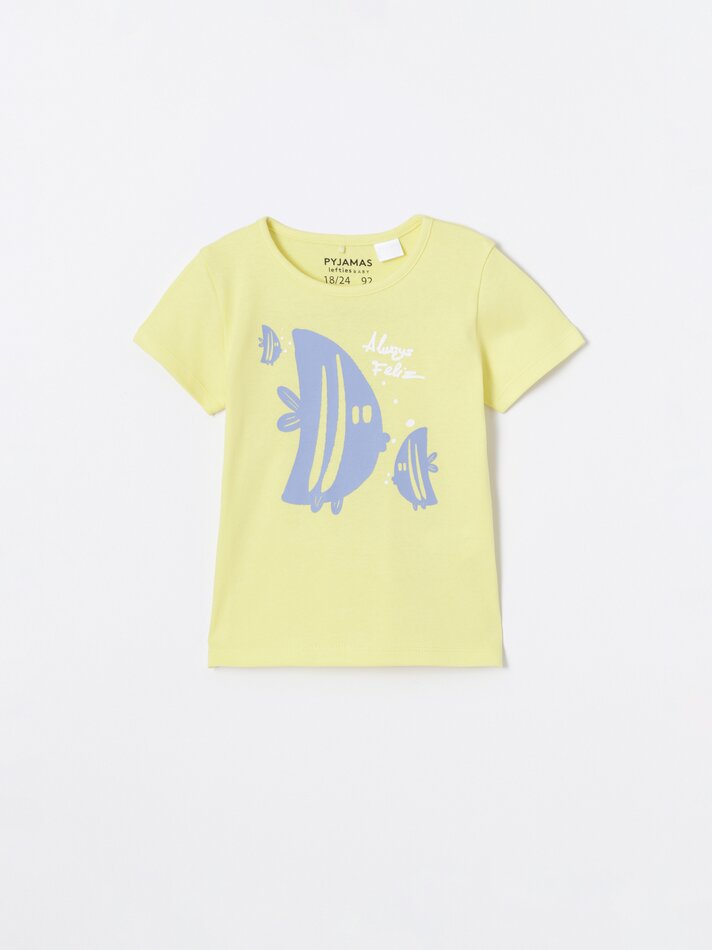 Conjunto com 2 pijamas estampados - Amarelo Limão