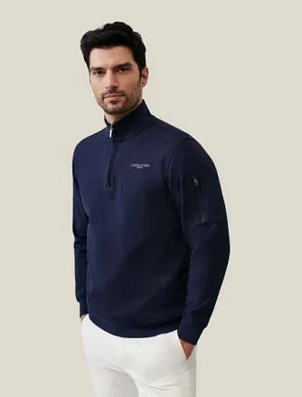 Cavallaro Bellunio Half Zip Trui Navy 120241003 kopen