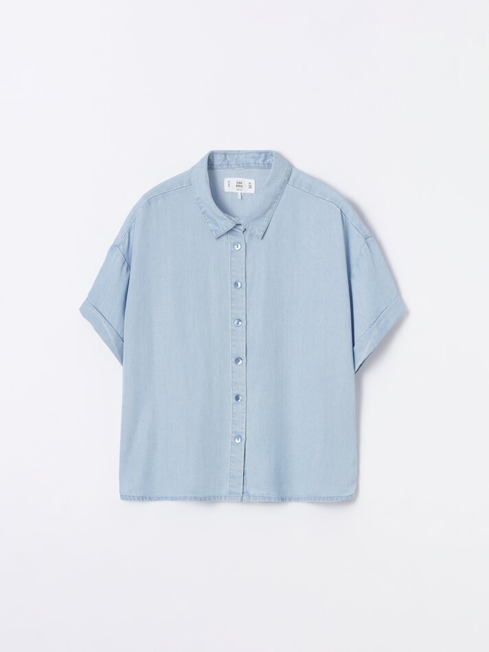 Camisa rústica de manga curta - Índigo