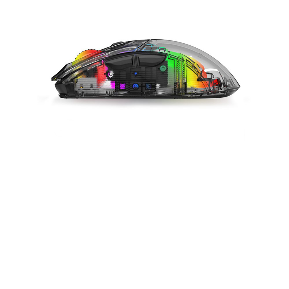 2.4GHz / Bluetooth 5.0 Wireless Optische Gaming Maus 2400 DPI mit Akku (500 mAh) / 7 Tasten und RGB - Schwarz