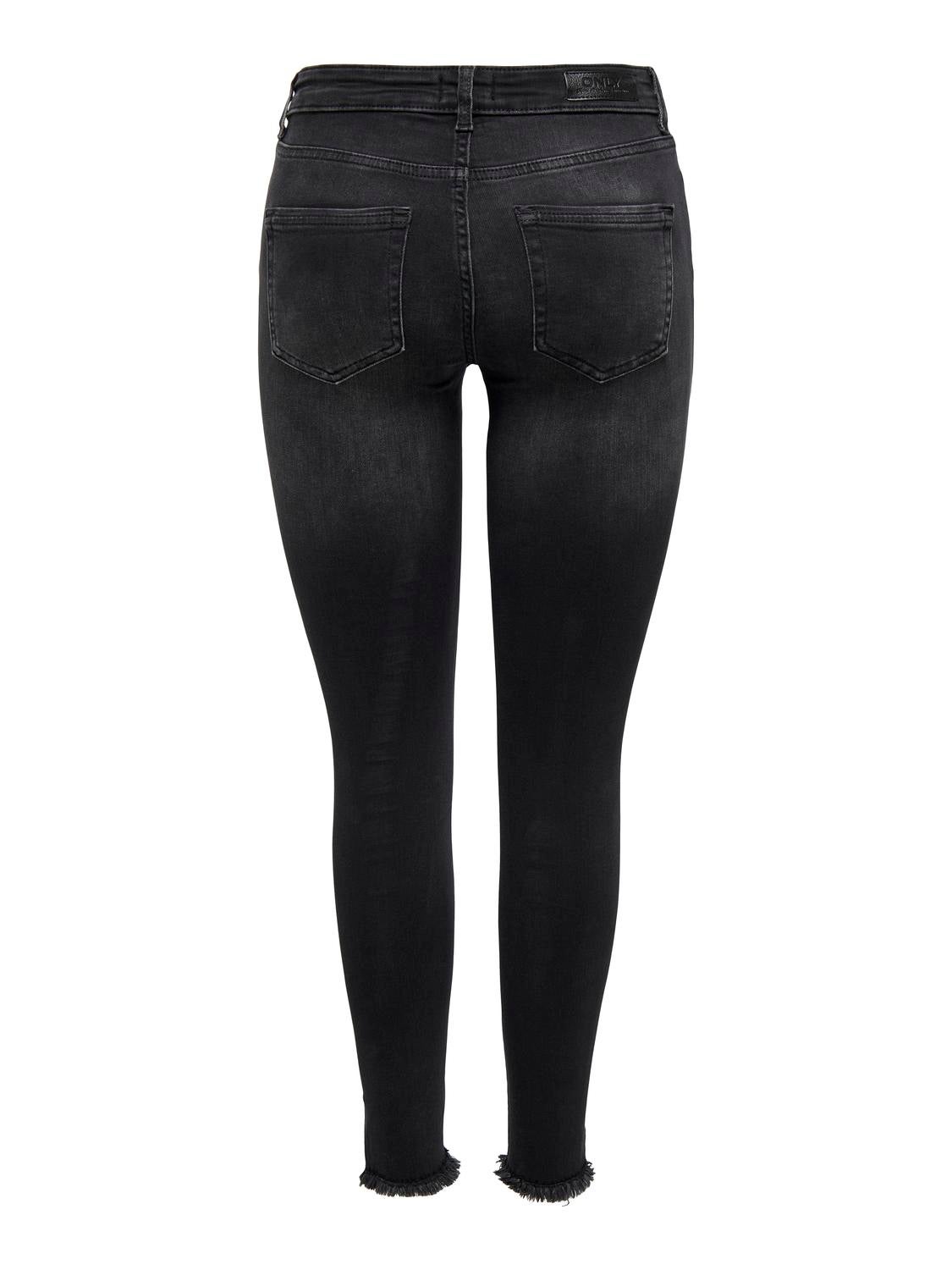 ONLBLUSH Mittlere Taille Skinny Fit Jeans Black Denim