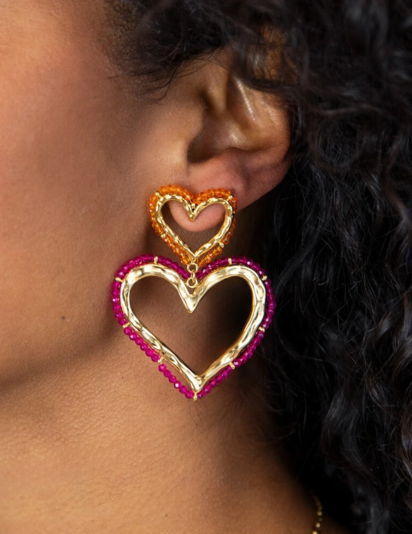 My Jewellery Sunrocks oorhanger hartjes met kralen MJ12623