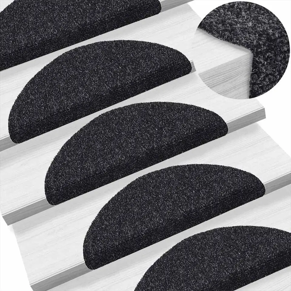vidaXL - Trapmat - Zwart - Polypropyleen - 56 x 17 x 3 cm - 5 stuks