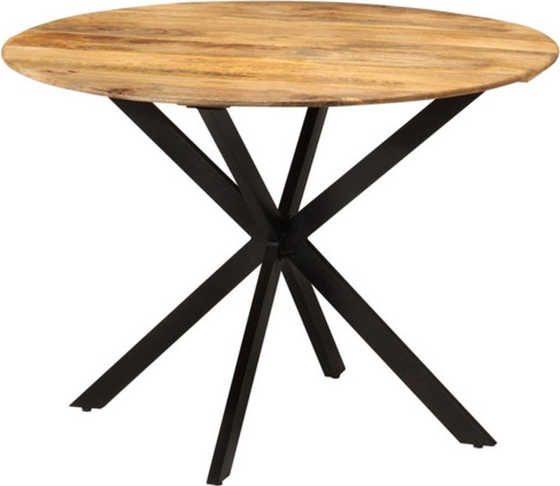 Eettafel - Massief Mangohout - Stalen Frame - 110 x 78 cm