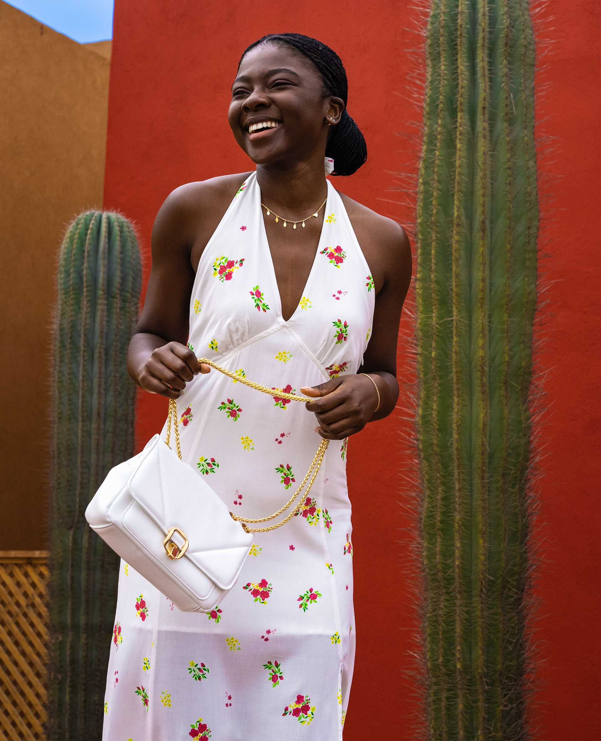 Robe midi dos-nu - Blanc