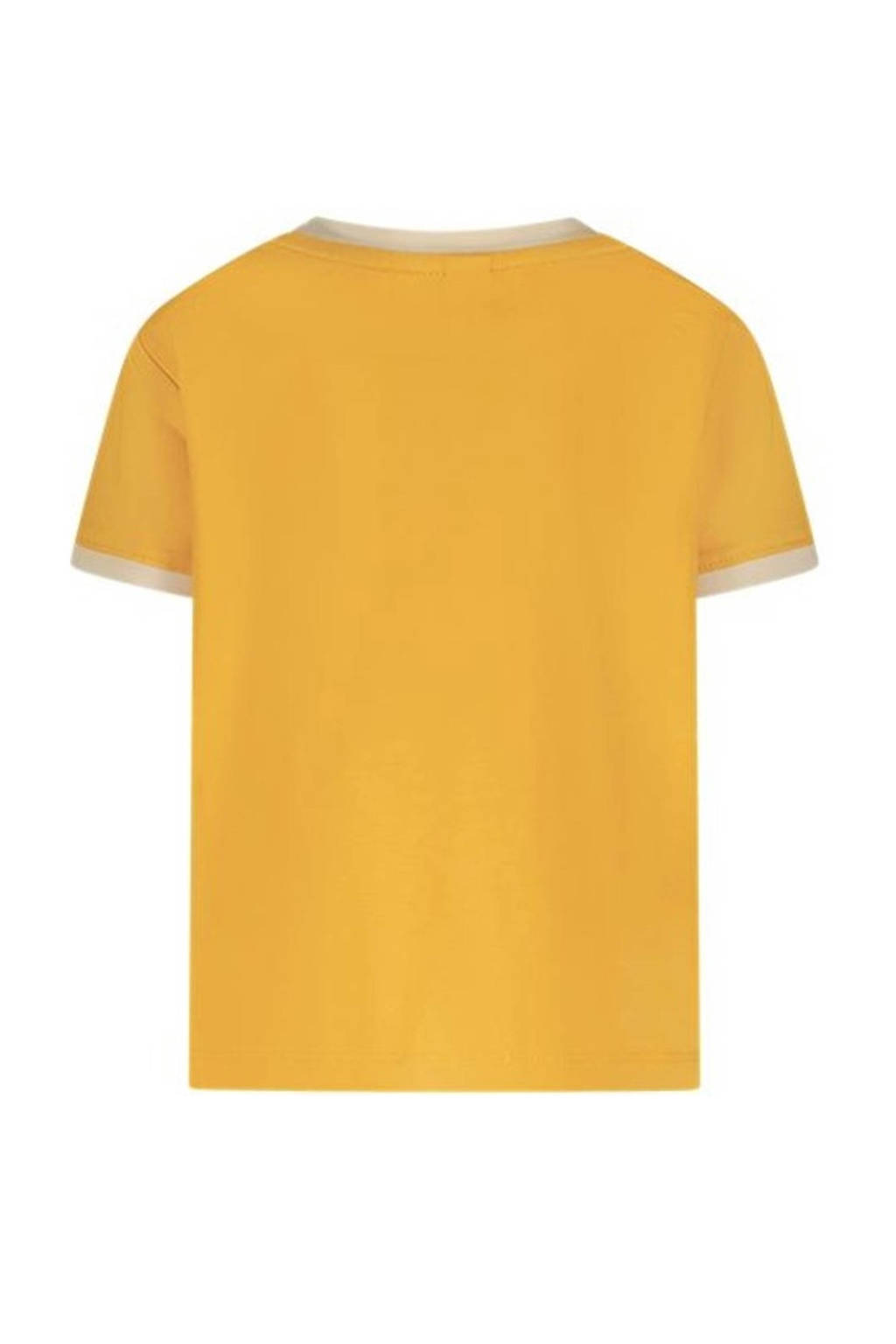 The New Chapter baby T-shirt Lennon okergeel/wit