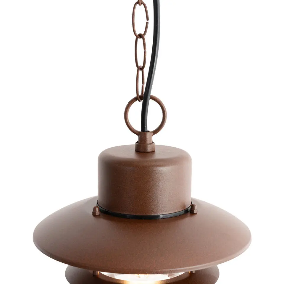 Qazqa hanglampen buiten shell bronskleurig e27