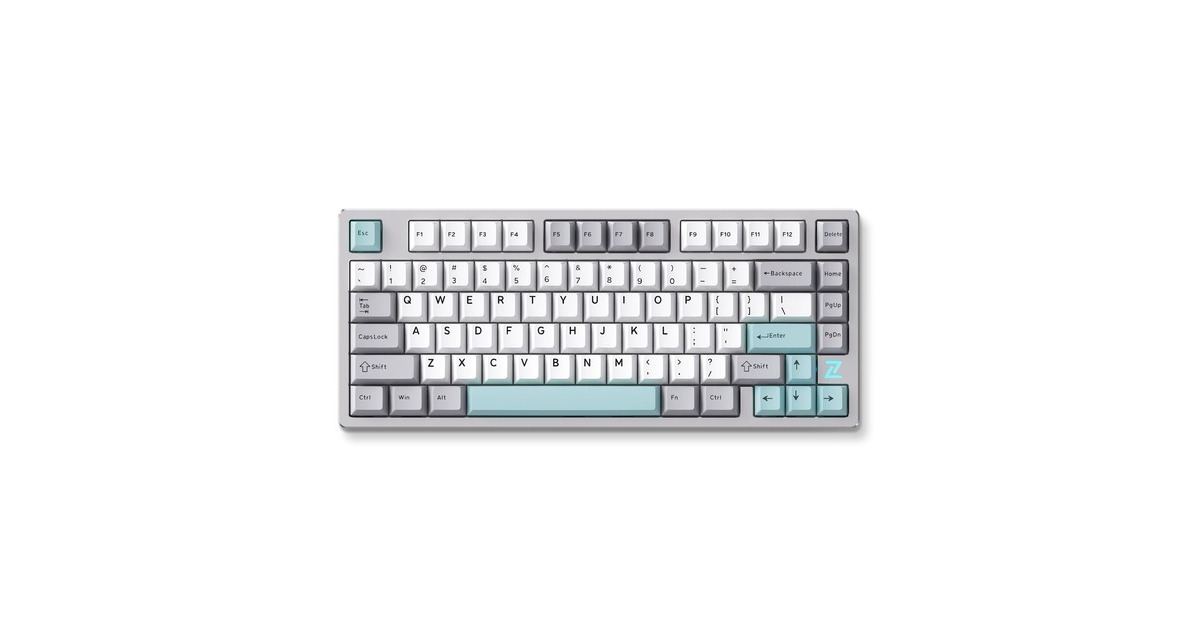 MCHOSEZ75S Gray Blue Cabbage Tofu Metal Top Cover Wireless Mechanical, toetsenbord  (Grijs/lichtblauw, US lay-out, KTT Cabbage Tofu V2, 75%, RGB, Hot swap, Double-shot PBT, draadloos / Bluetooth / USB-C)