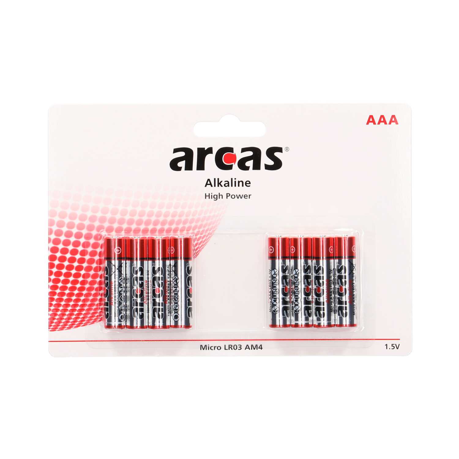 Arcas Micro-Batterien Alkaline 1,5 V AAA/LR03 8er