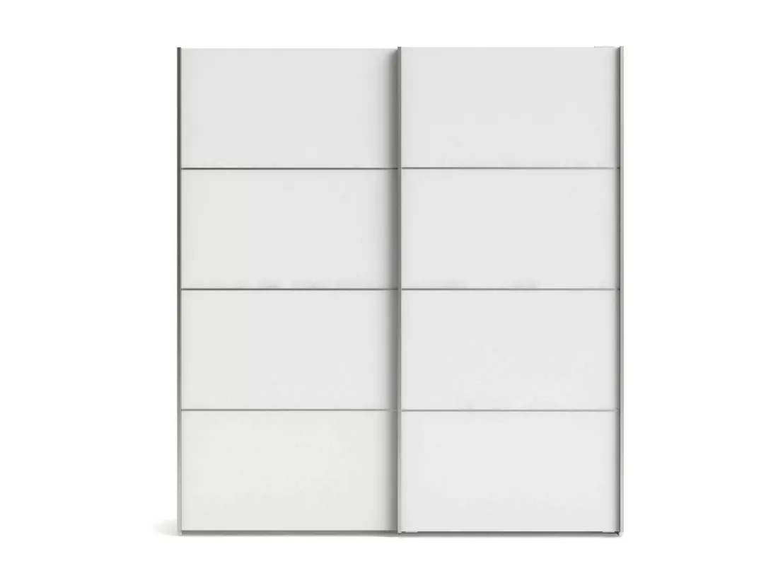 Garde-robe 2 portes Cassano, Meubles de chambre, Penderie de plain-pied, Placard à vêtements, 182x64 h202 cm, Blanc