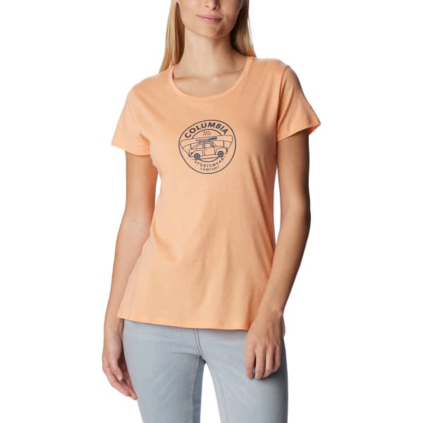 T-shirt randonnée COLUMBIA DAISY DAYS™ SHORT SLEEVE GRAPHIC TEE PEACH HEATHER/BUGVENTURE GRAPHIC