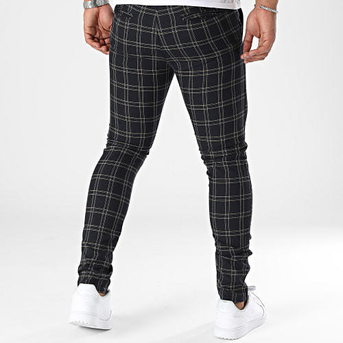 Pantalon A Carreaux Bleu Marine