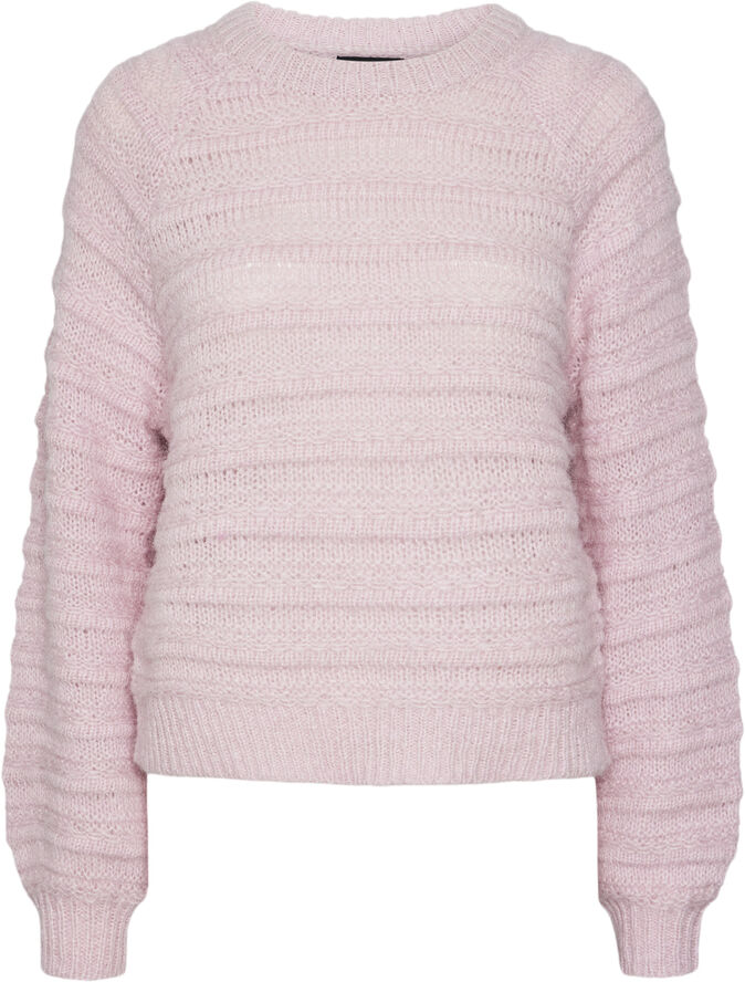 Pieces PCJAYDA LS O-NECK KNIT NOOS Pink lavender