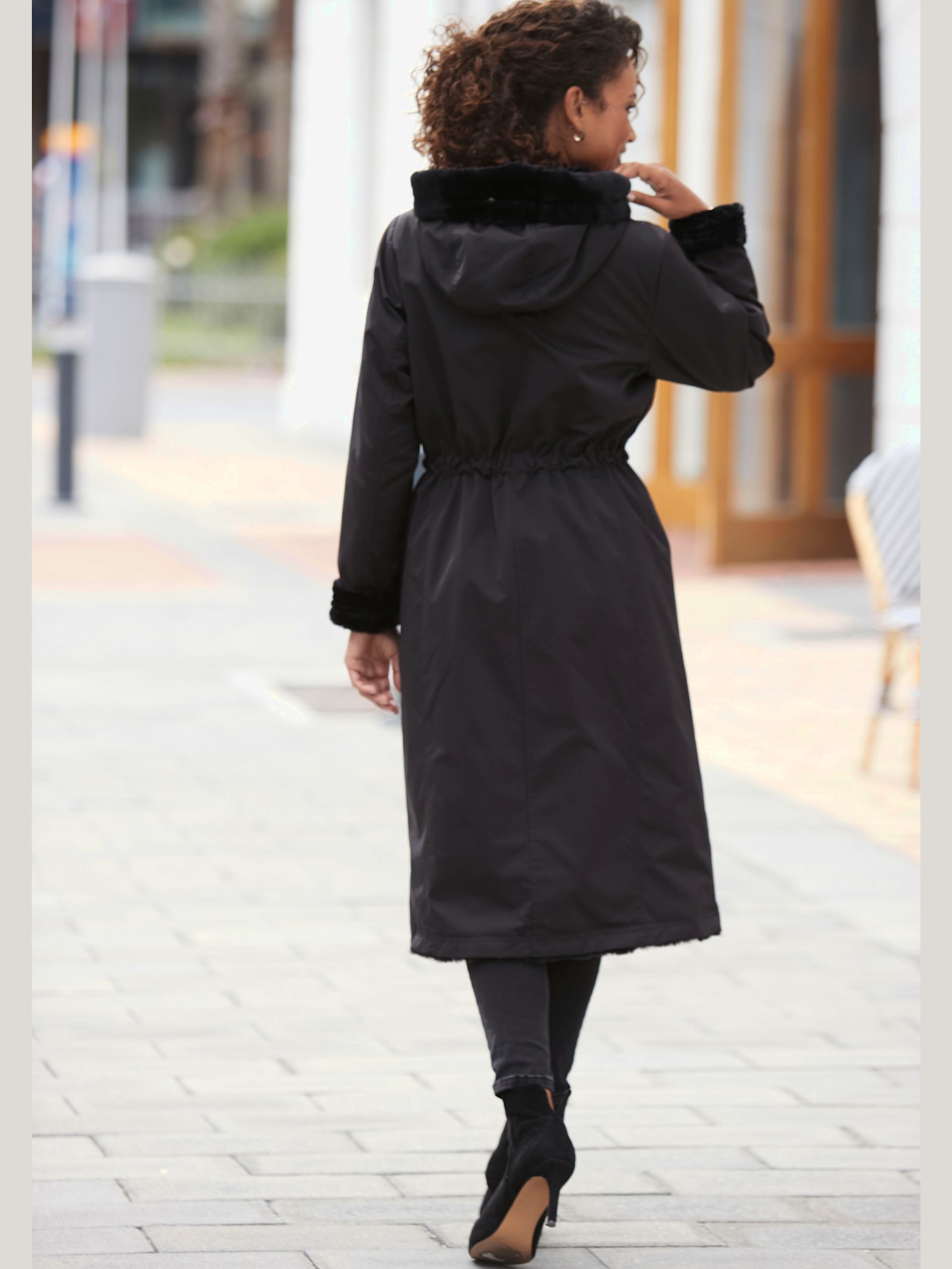 Manteau de mi-saison en imitation fourrure