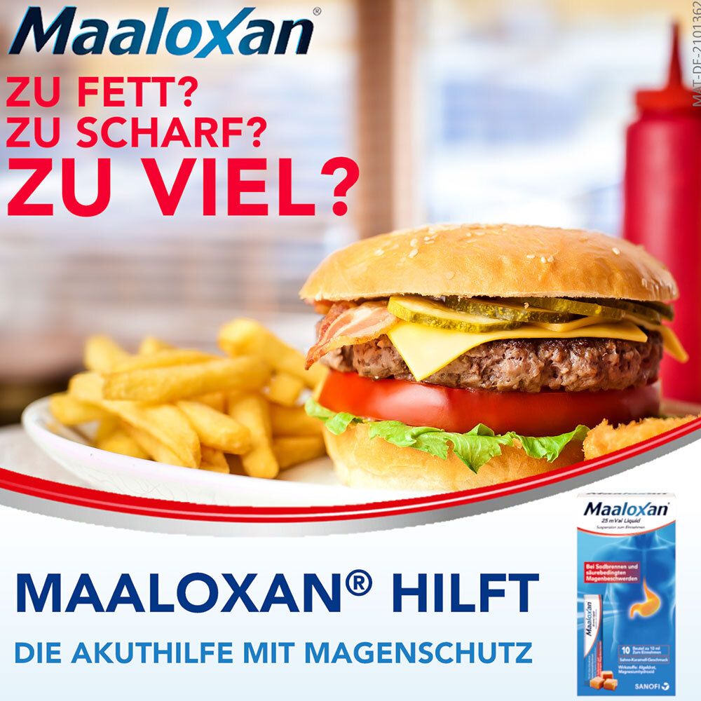 MAALOXAN®  Liquid  bei Sodbrennen mit Magenschmerzen