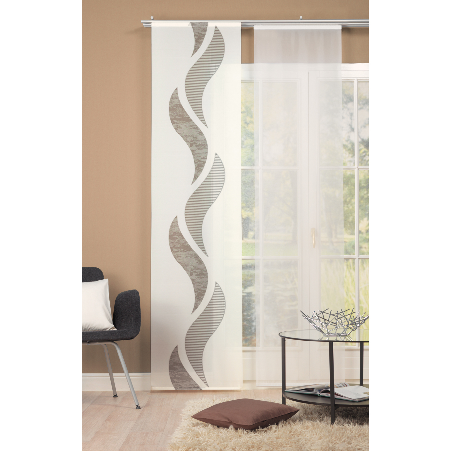 Schiebevorhang SHARLE - braun - 60x245 cm