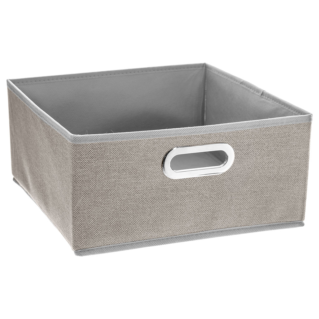 Boite de rangement anse métal Mix'n Modul beige chiné 31x15cm