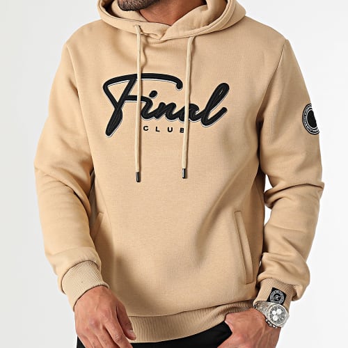 Sweat Capuche Broderie Signature 1094 Beige