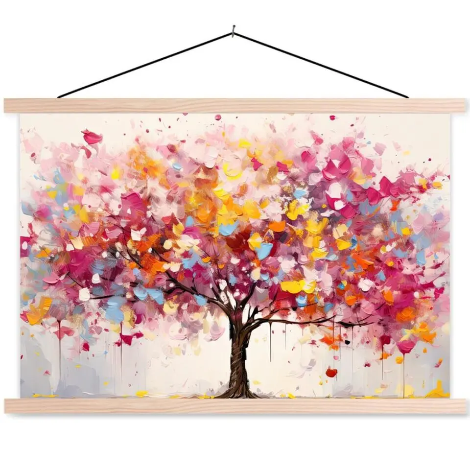 MuchoWow - Schoolplaat/ wandhanger - Aquarel - Boom - Kunst - Abstract