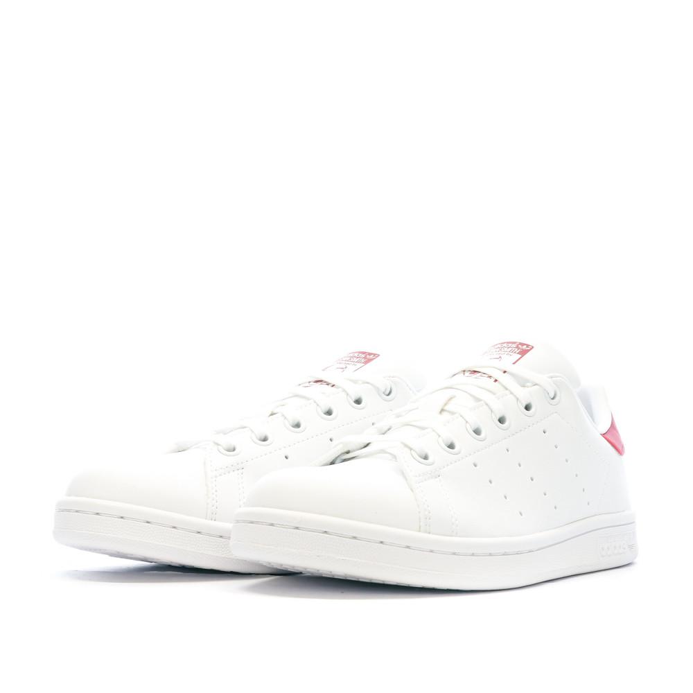 Adidas Baskets Blanches/Roses Fille Adidas Stan Smith J
