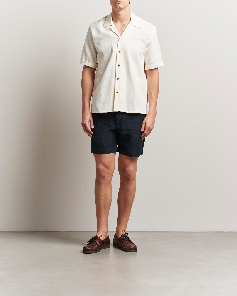 Peregrine Grange Linen Shorts Navy