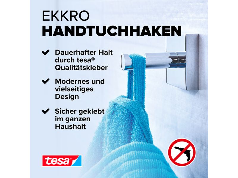 tesa Haken Ekkro Silber Handtuchhaken Wand-montiert Edelstahl