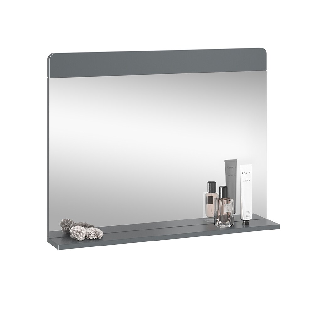 Vicco Badezimmerspiegel Izan Grau 80 x 62 cm mit Regal