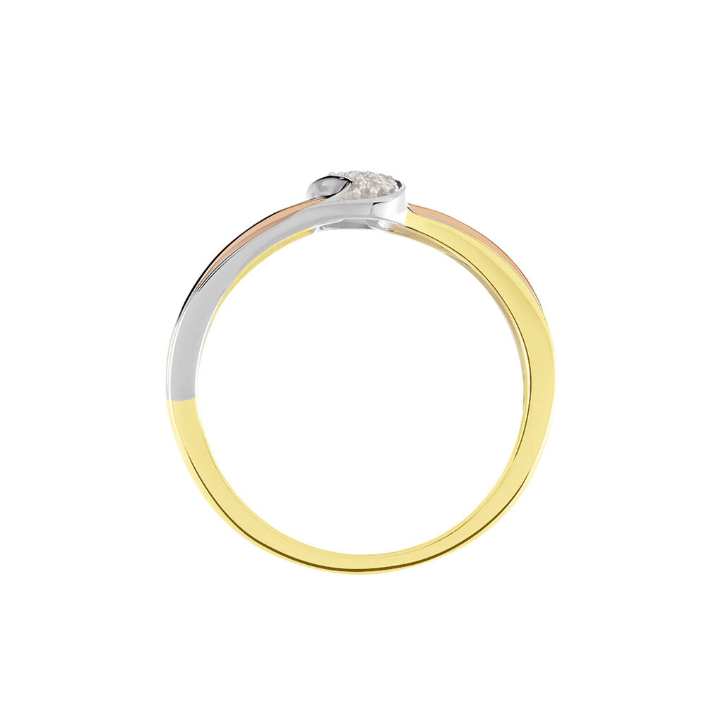 Bague Or Tricolore Dionyse Oxydes De Zirconium