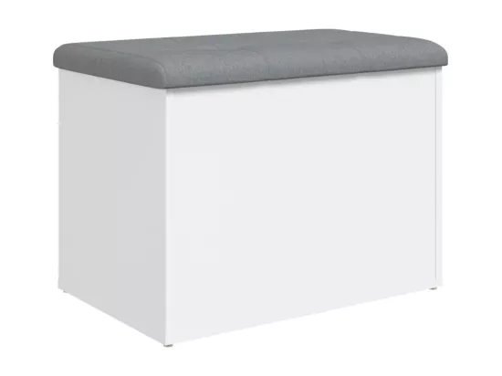 Banc de rangement blanc 62x42x45 cm bois d'ingénierie