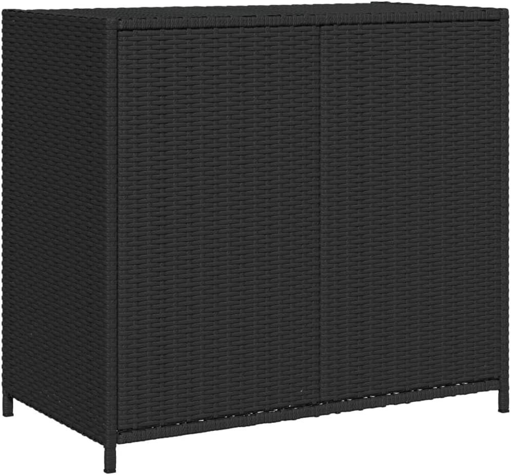 Kangmusi Gartenschrank Schwarz 83x45x76 cm Poly Rattan, kangmusi365543
