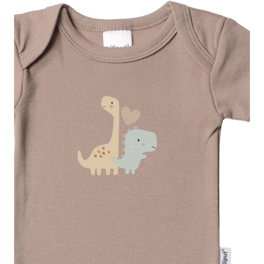 Liliput Baby-Bodies im 2er-Pack Dinos grau-melange coffee