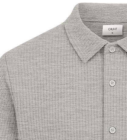 Grunt Hemd - Waffel - GRAlfred - Light Grey Melange