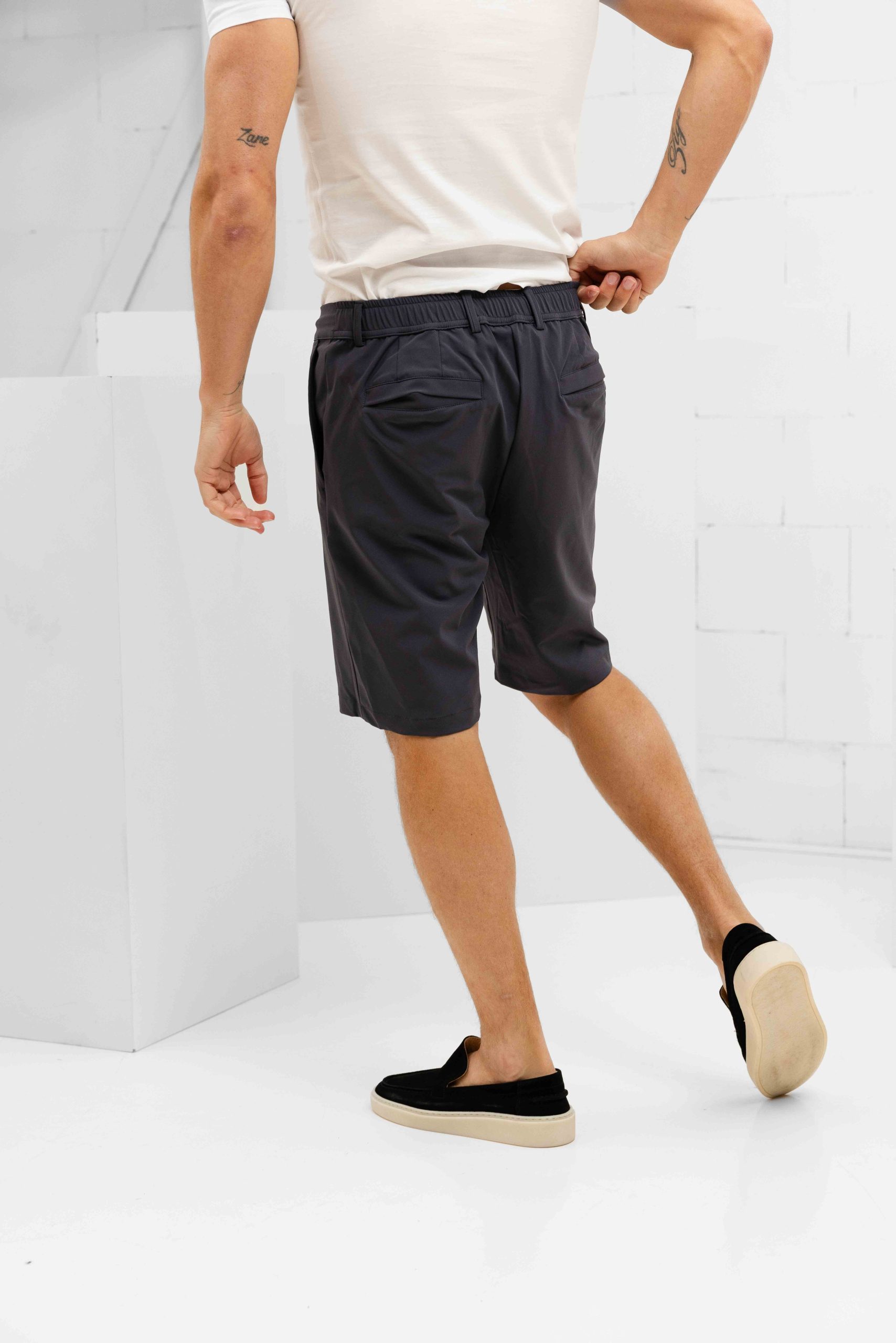 Malelions Casual Chino Korte Broek Heren Donkergrijs