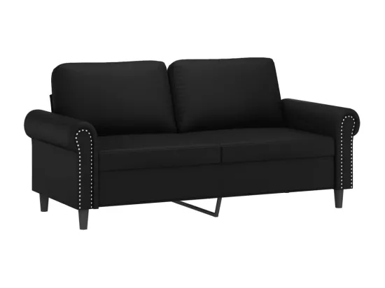 Ensemble de canapés 3 pcs avec coussins noir similicuir