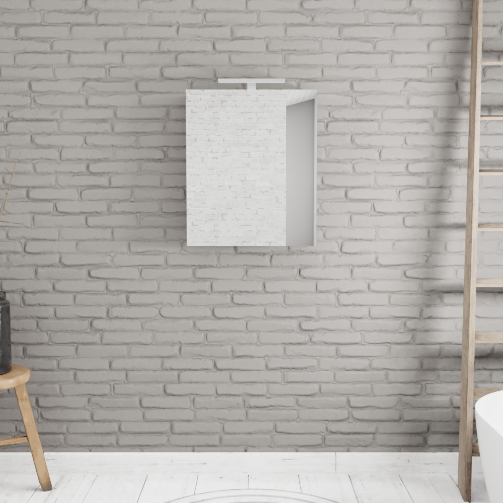 Zaro Beam spiegelkast mat wit 60x70x16cm 1 deur