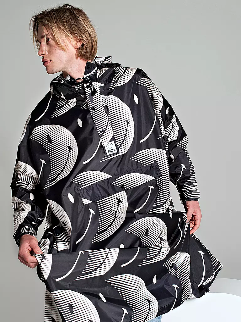 RAINKISS Regenjacke - Regenponcho HALF MOON SMILE schwarz