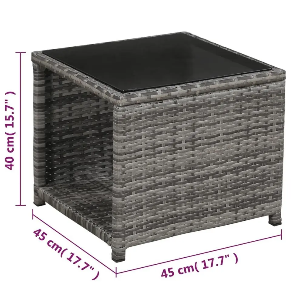 vidaXL - Bistroset - Grijs - Poly rattan