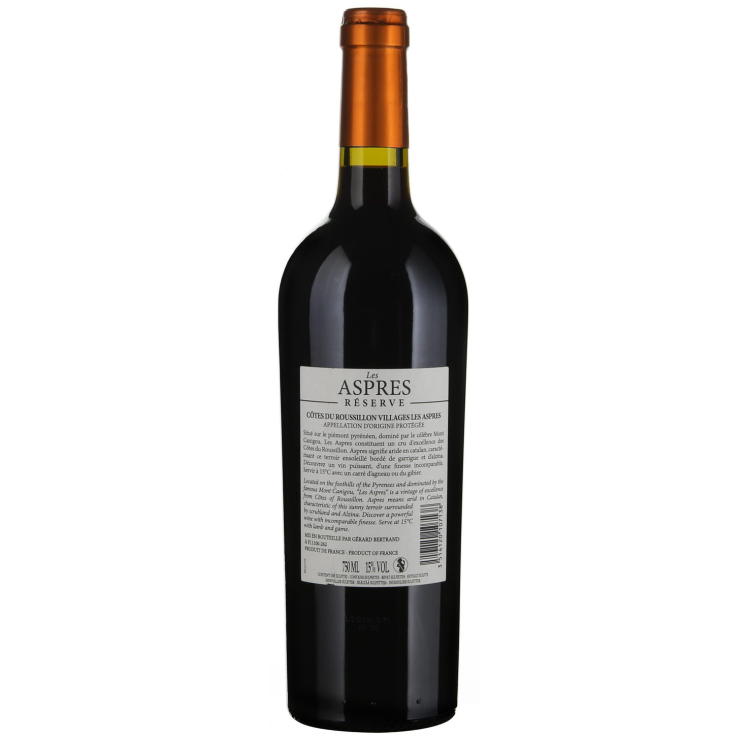 Côtes du Roussillon Les Aspres Réserve Gérard Bertrand -75cl